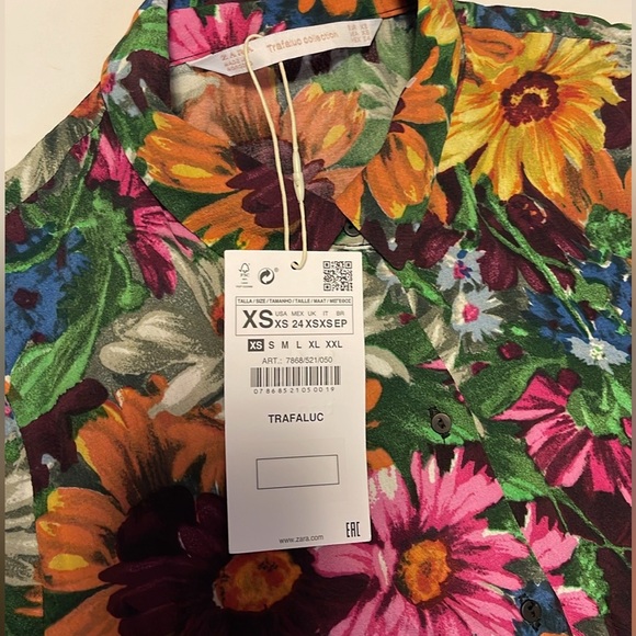 🆕 Zara Trafaluc Floral Print T-Shirt Dress - Women’s Size XS - Picture 7 of 8